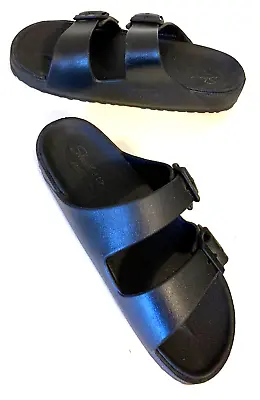 Skechers Arch Fit Women's Shoes Black Sandals W 2 Buckles Open Toe Slide Size 9 • $9.95