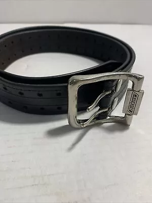 Dickies Men's 2 Hole Double Prong Bridle Black Belt Genuine Leather Size 36 • $13.27
