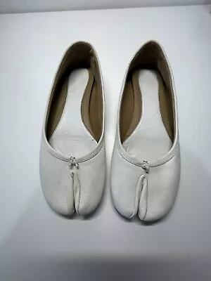 Maison Margiela Tabi Leather Ballerina Flats White 38 • $260