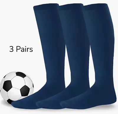 Kids Soccer Socks Toddler Soccer Socks Navy Blue Girls Boys Knee High Socks • $10.88