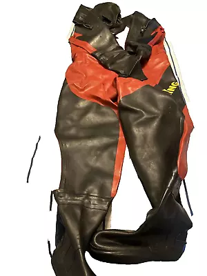 Large Wide Viking Pro 1000 Rubber Drysuit  Attached Hood SHIPS FREE • $1499.95