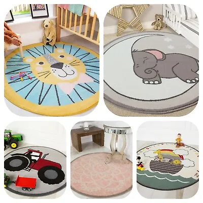Round Circle Kids Mats | Bright Nursery Rugs | Soft Large Circular Mats For Kids • £24.95
