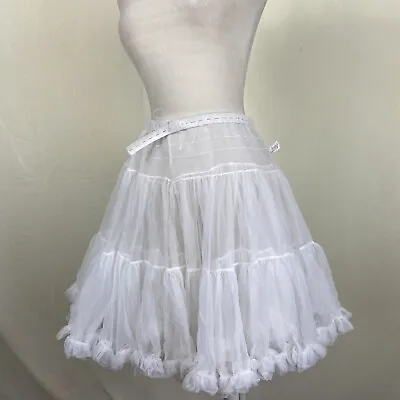 Square Dance Petticoat WHITE  Malco Modes Softy #582 SM ADJUSTABLE LENGTH • $75