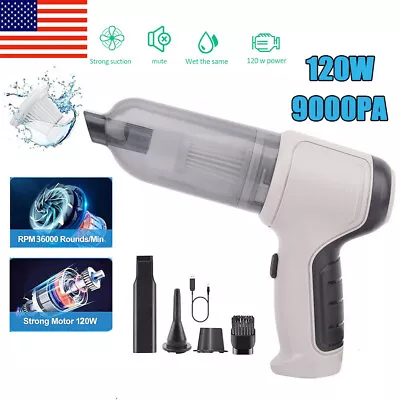 3 In 1 Upgrade Car Vacuum Cleaner Air Blower Wireless Handheld Rechargeable Mini • $13.95