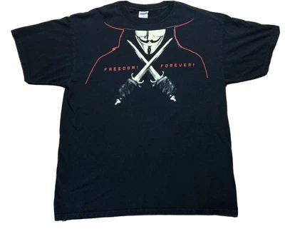 $50 • Buy V For Vendetta Tshirt 2006 Movie Promo Shirt Comic Double Sided Size XL