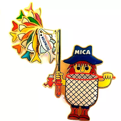 MI DI Pin Destination Imagination Pinback 2001 CA MICA Net W/ 8 Fish  Michigan • $33.99