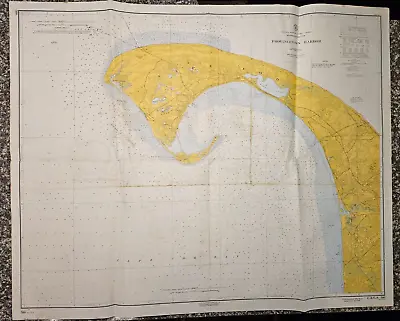 CAPE COD PROVINCETOWN HARBOR MASS Vintage 1964 Nautical Chart C.& G.S. 580 • $40