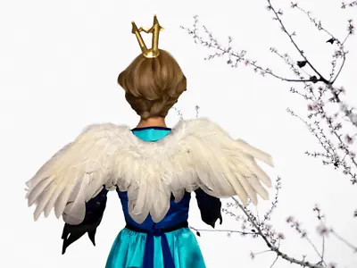 Handmade White Feather Angel Fairy Wings Halloween FREE HALO Kids Toddlers Girl • $14.99