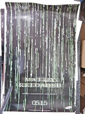 Original Matrix Reloaded Movie Poster One Sheet 39 X 26 Samsung 2003  • $39.96