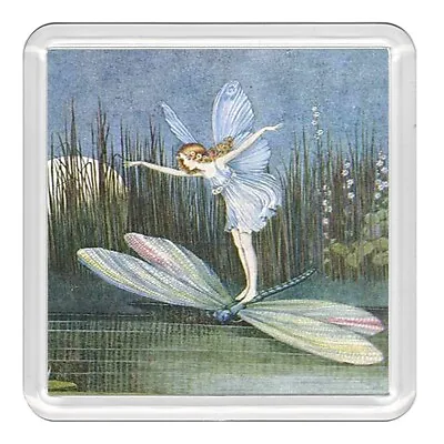 Fairy & Dragonfly Acrylic Coaster Novelty Drink Cup Mat Great Gift • £3.49