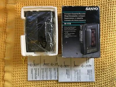 £64.99 • Buy Retro Sanyo M-1119 Standard Cassette Voice Recorder Tape Machine In Box