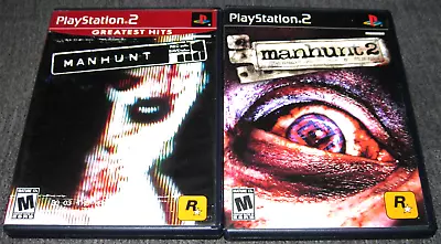 Manhunt 1 & 2 (Sony PlayStation 2 PS2) Complete CIB Lot Of 2 • $139.99