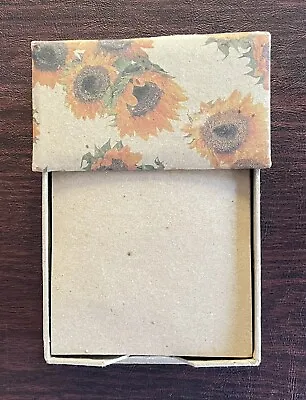 Rustic Cardboard Sunflower Brown Paper Desk Memo Paper Note Pad Holder • $7.99