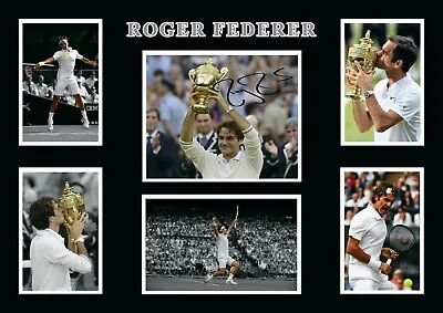 £6.95 • Buy ROGER FEDERER Signed A4 Autograph PHOTO Signature Print Wimbledon Tennis Gift