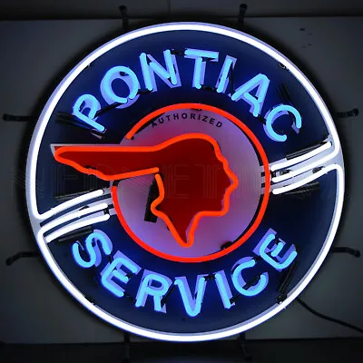 Pontiac Neon Sign Indian Head Grand Am Ville Prix Dads Garage Wall Lamp Light  • $384.99