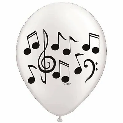 Quantity 10 White Black Music Note Latex 11  Balloon Party Decorating Supplies • $8.39