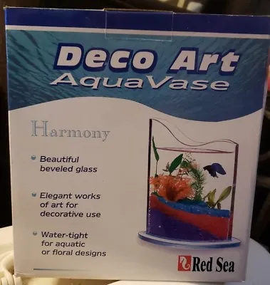 Red Sea Deco Art Aqua Vase Beautiful Beveled Styled Glass! • £16.25