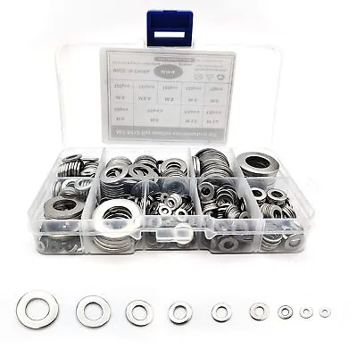 Flat Washers 684 Pcs Assorted Metal Washers Stainless Steel Lock Washer Spacer • £9.19