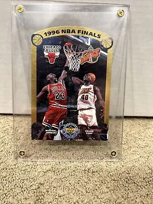 1996 UDA NBA Finals Michael Jordan Shawn Kemp 4x6 Die Cut #D /5000 BULLS - P02 • $2.99