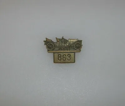 $60 • Buy 1966 Silver Indianapolis Motor Speedway Indy 500 Pit Badge #863 With Patina