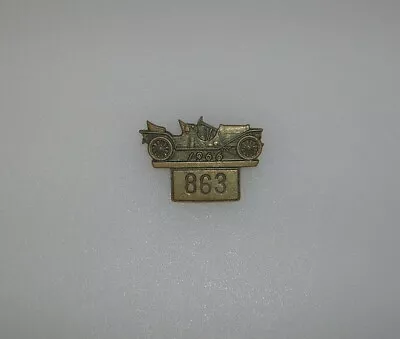 $60 • Buy 1966 Silver Indianapolis Motor Speedway Indy 500 Pit Badge #863 With Patina