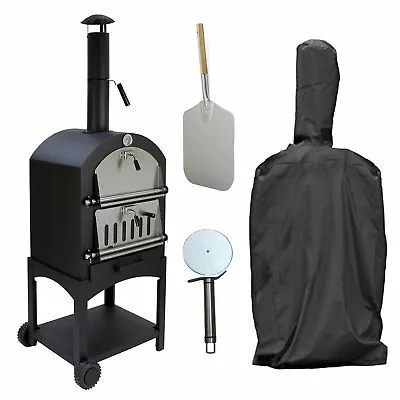 Pizza Oven Outdoor Garden Chimney Charcoal BBQ Smoker Grill FREE Raincover  • £199.99