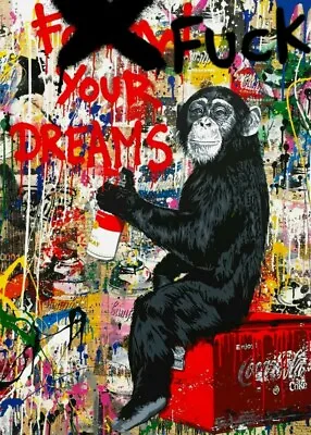 DEATH NYC Ltd Signed LG Art Print 45x32cm Mr Brainwash Follow/fk Your Dreams COA • $199.99