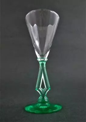 ART MODERNE - Meadow GREEN Stem - 4.75  2oz CORDIAL - Morgantown Glass C.1930's • $85