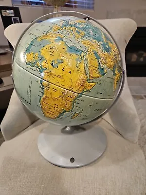 Vintage NYSTROM Sculptural Raised Relief Classroom Globe 12 Inch MAP 4SR9379 • $74.96