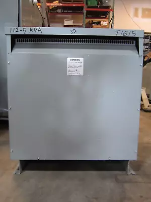 Siemens 3F3Y112 (NS) 112.5 KVA 480X208/120 Volt 3 Phase Transformer -T1615 • $2000