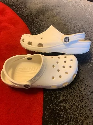 Crocs Shoes -Classic Clogs. Slip On Shoes White Size M5 W7 • $15
