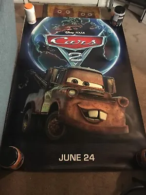 Disney Pixar Cars 2 Extra Large Movie Poster Mater 70 X 48 • $450