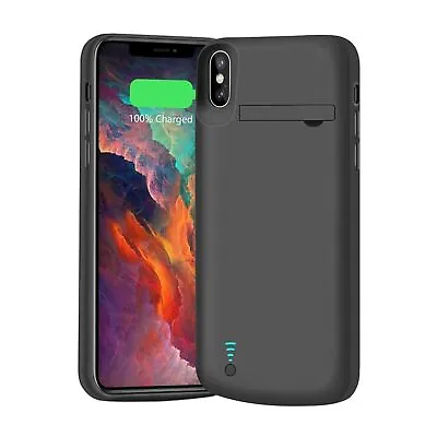 Battery Case For IPhone XS Max 6000mAh Rechargeable Extended Battery • £36.83