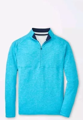 Peter Millar Crown Sport Active Maven Performance Quarter-Zip In Reef Blue • $45