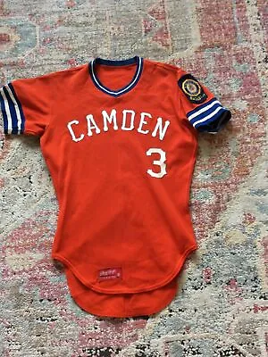 VTG CAMDEN Club Baseball Jersey Authentic Rawlings  70's Sewn 60's Sz 38 • $20.70