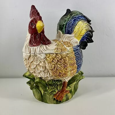 JAY IMPORT Ceramic ROOSTER/CHICKEN Cookie Biscuit JAR 90s Hen Kitchenware AS IS • $20