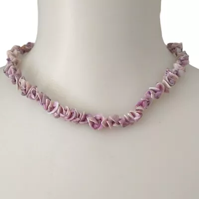 Vintage 80s Purple Shell Necklace Beach 90s Hawaiian Coastal Surfer Seashell  • $19.99