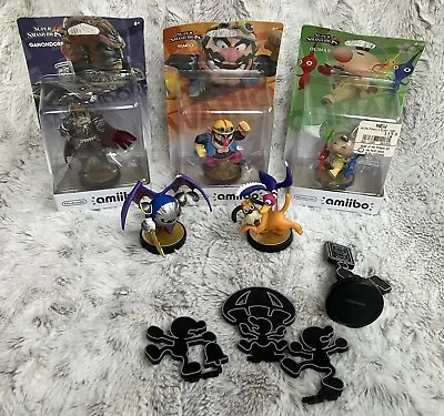 Amiibo SSB Lot New-Wario Ganondorf Olimar +used Meta Knight Duck Hunt Game Watch • $85