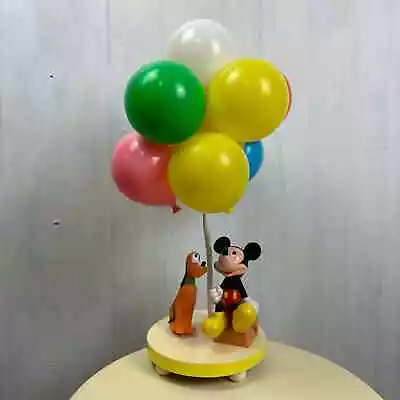 Vintage Disney Mickey Mouse & Pluto Balloon Nursery 3-way Lamp And Nightlight • $55