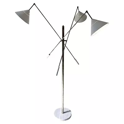 Contrappeso Avorio 3-Arm Brass Floor Lamp Stilnovo Style Floor Lamp Fixture • $666.99