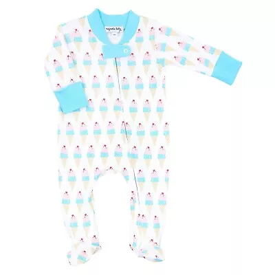 Magnolia Baby Girls TWO SCOOPS Printed Zipped Footie Size PREEMIE NEW • $25