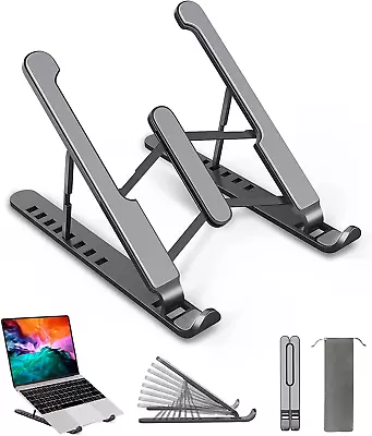 Laptop Stand 8-Levels Adjustable Ventilated Portable Riser Foldable Portable P • $20.99