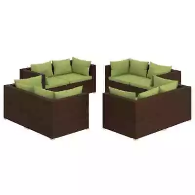 8-Piece Outdoor Sofa Set Garden Patio Lounge Cushion Wicker Rattan Setting Green • $1116.20