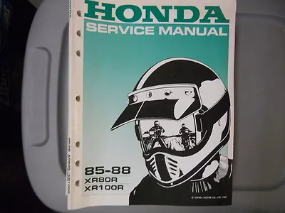 Honda Factory Service Repair Shop Manual 1985-1988 XR80R XR100R • $35.99