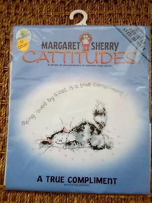 Margaret Sherry Cattitudes A True Compliment Cross Stitch Kit Unused • £12.99