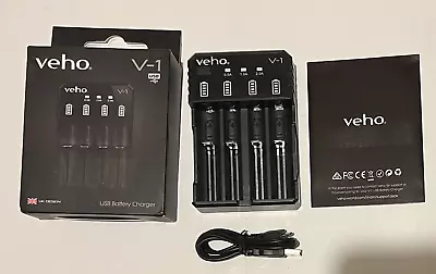 Veho Pebble V-1 USB Battery Charger  X4 Channels  Complete In Box FAST DISPATCH • £9.99