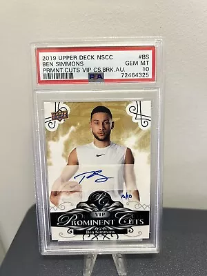 2019 UD National Convention Prominent Cuts VIP Ben Simmons Auto 10/10 PSA 10Pop3 • $999.99