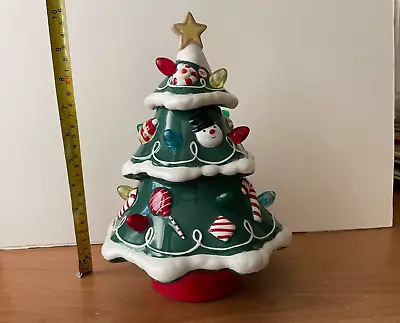 Hallmark Ceramic Christmas Tree Musical Tabletop Light Up Rotating Gumdrop~11  • $25