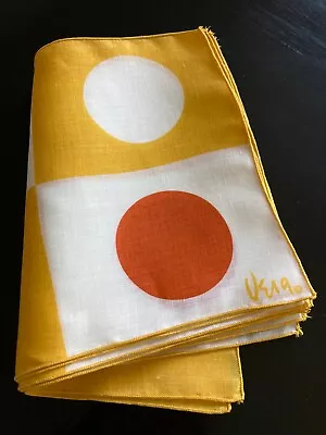 Vintage VERA Neumann Set Of 8 Retro Cocktail Napkins 11  X 8   Yellow & Orange • $59