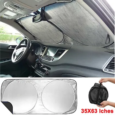 Foldable Car Sun Shade Visor Windshield Window Sunshade Cover Sun UV Heat Block • $8.47